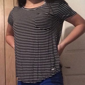 hollister black and white striped tee - must haves